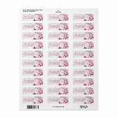 White Red Floral Wedding Rücksendeadresse Label (Vorne)