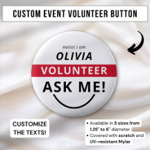 White Red Frag Me Volunteer Abzeichen Event Name T