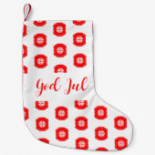 White Red God Jul Frohe Weihnachtsmuster Kleiner Weihnachtsstrumpf (Vorderseite)