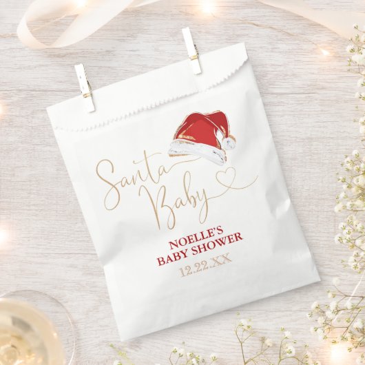 White Red Gold Santa Hat Christmas Santa Baby  Geschenktütchen (Ausgeschnitten)