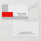 White Red Gray Schlicht Consultant Business Card Visitenkarte (Vorne/Hinten)