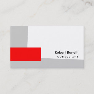 White Red Gray Schlicht Consultant Business Card Visitenkarte