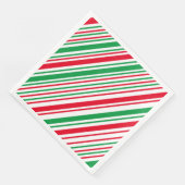 White Red Green Christmas Strip Serviette (Ecke)