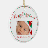 White Red Green Custom Foto Weihnachtsschmuck (Rechts)