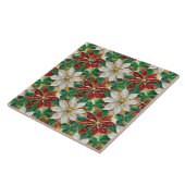 White Red Green Gold Poinsettia Fliese (Seite)