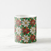 White Red Green Gold Poinsettia Kaffeetasse (Mittel)