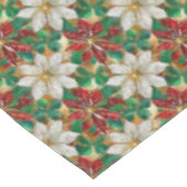 White Red Green Gold Poinsettia Tischdecke (Schrägansicht)