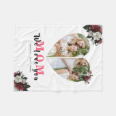 White Red Heart Shaped Gift for Mother's Day Fleecedecke (Vorderseite (Horizontal))