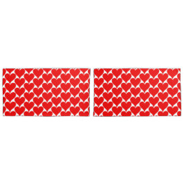 White Red Hearts Pattern Kissenbezug