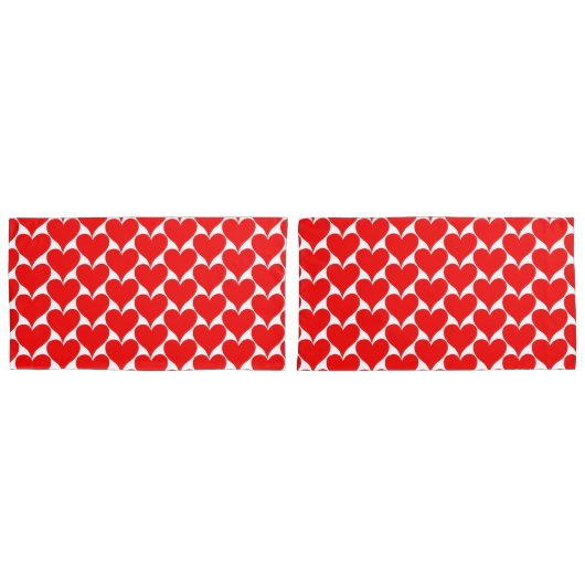 White Red Hearts Pattern Kissenbezug (Vorderseite-Set)