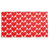 White Red Hearts Pattern Kissenbezug (Vorderseite-Rechts)