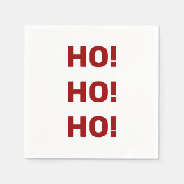 White Red Ho Ho Ho Weihnachtsferien Typografie Serviette