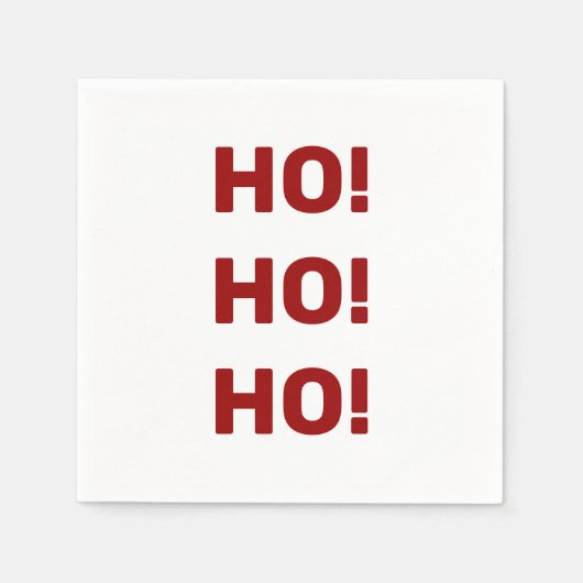 White Red Ho Ho Ho Weihnachtsferien Typografie Serviette (Vorderseite)