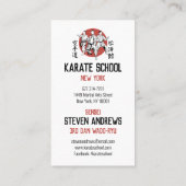 White Red Karate Illustration Martial Arts Lektion Visitenkarte (Rückseite)