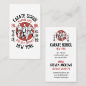 White Red Karate Illustration Martial Arts Lektion Visitenkarte (Vorne/Hinten)