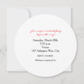 White Red Lips Kiss Junggeselinnen-Abschied Einlad Einladung (Rückseite)