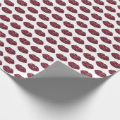 White Red Lips Kisses Geschenkpapier (Ecke)