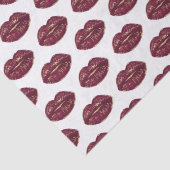 White Red Lips Kisses Seidenpapier (Detail)