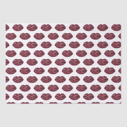 White Red Lips Kisses Seidenpapier (Vorderseite)