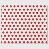 White & Red Medium Polka Weihnachten Geschenkpapier (Flach)