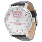 White Red Monogram Armbanduhr (Schrägansicht)