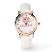 White Red Monogram Armbanduhr (Vorderseite)