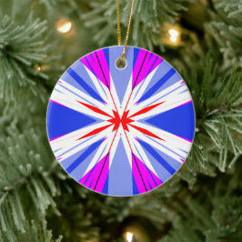 White Red Pink Blue Weihnachten Sternexplosion Sta Keramik Ornament