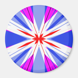 White Red Pink Blue Weihnachten Sternexplosion Sta Magnet