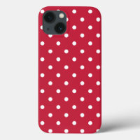 White Red Polka Dot Muster Retro 70er 80er Classic