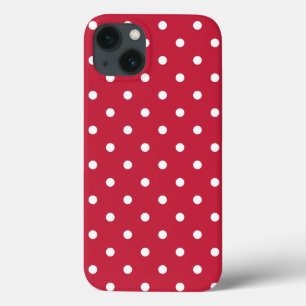 White Red Polka Dot Muster Retro 70er 80er Classic Case-Mate iPhone Hülle