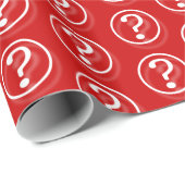 White Red Question Marks Geschenkpapier (Rolleneckpunkt)