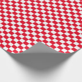White & [Red] Schachbrett Small Checkerboard Schac Geschenkpapier (Ecke)
