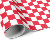 White & [Red] Schachbrett Small Checkerboard Schac Geschenkpapier (Rolleneckpunkt)