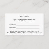 White Red Simple Border Empfehlungskarte (Rückseite)