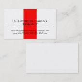 White Red Simple Schlicht Consultant Business Card Visitenkarte (Vorne/Hinten)