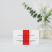 White Red Simple Schlicht Consultant Business Card Visitenkarte (Stehend Vorderseite)