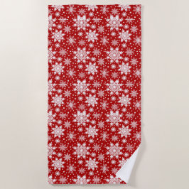 White & Red Snowflake Seamless Muster Strandtuch