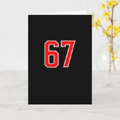White Red Sports Team Number #67 Swea  Karte (Gelbe Blume)