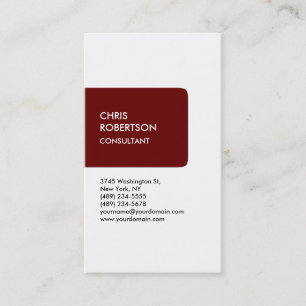 White Red Strip Attraktive Charming Business Card Visitenkarte