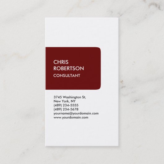 White Red Strip Attraktive Charming Business Card Visitenkarte (Vorderseite)