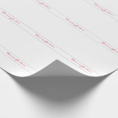 White Red Trendy Handwriting Schlicht Creative Mod Geschenkpapier (Ecke)