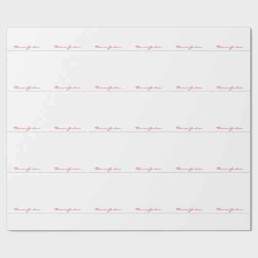 White Red Trendy Handwriting Schlicht Creative Mod Geschenkpapier (Flach)