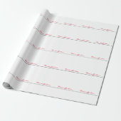 White Red Trendy Handwriting Schlicht Creative Mod Geschenkpapier (Ungerollt)
