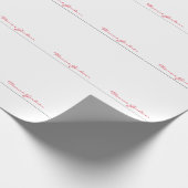 White Red Trendy Handwriting Schlicht Creative Mod Geschenkpapier (Ecke)