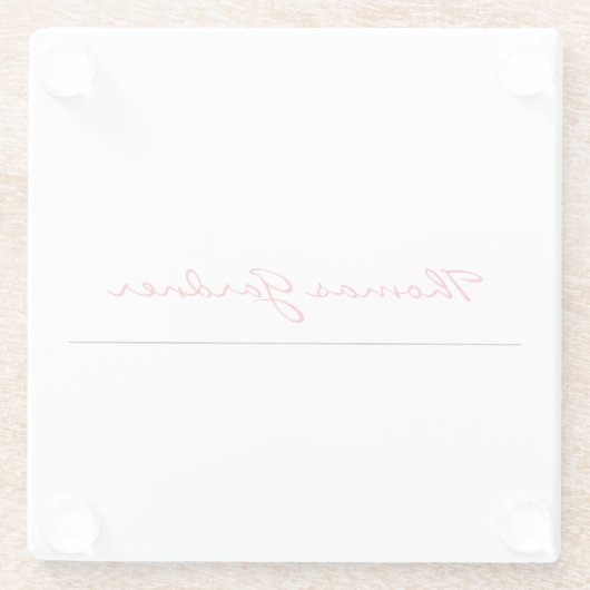 White Red Trendy Handwriting Schlicht Creative Mod Glasuntersetzer (Rückseite)