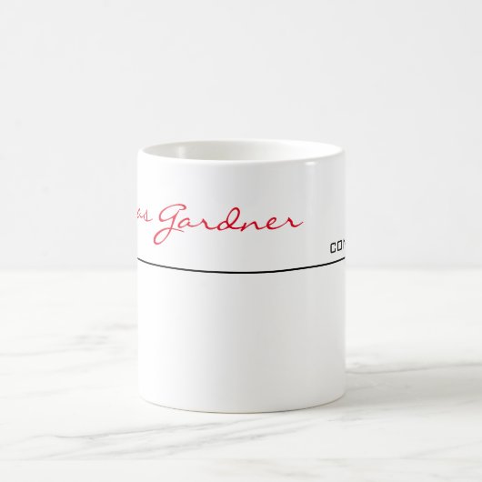 White Red Trendy Handwriting Schlicht Creative Mod Kaffeetasse (Mittel)