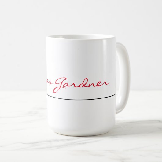 White Red Trendy Handwriting Schlicht Creative Mod Kaffeetasse (VorderseiteRechts)