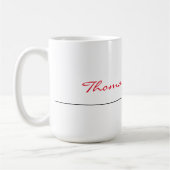 White Red Trendy Handwriting Schlicht Creative Mod Kaffeetasse (Links)
