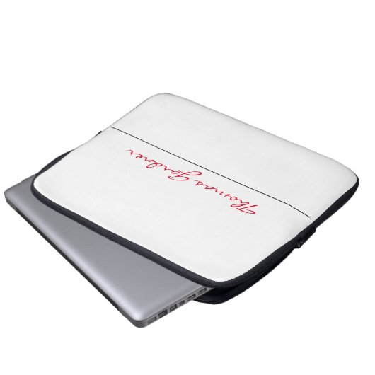 White Red Trendy Handwriting Schlicht Creative Mod Laptopschutzhülle (Vorne Knopf)