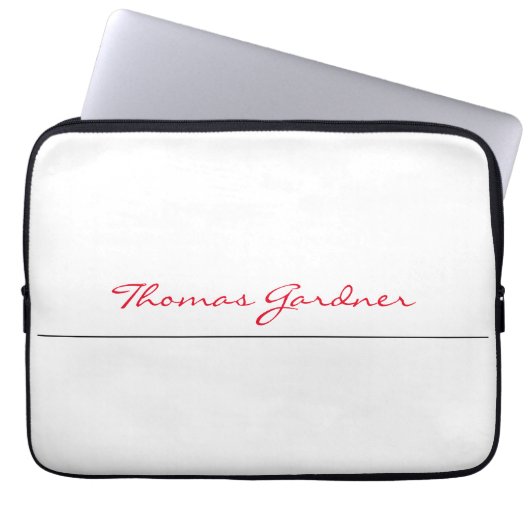 White Red Trendy Handwriting Schlicht Creative Mod Laptopschutzhülle (Vorderseite)